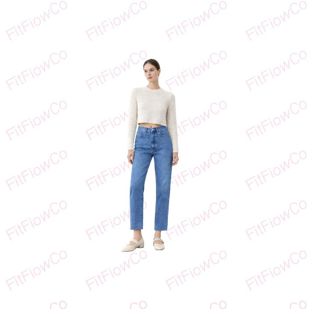 Zara Textured Bouclé Cropped Sweater – Cream / Off-White – Size M – Cozy Minimal